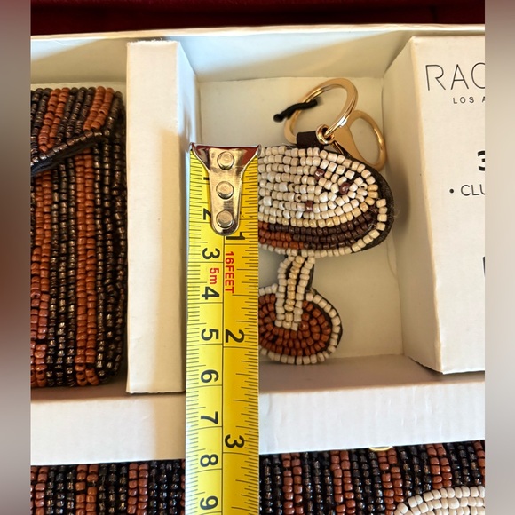 Rachel Zoe Beaded Espresso Martini Clutch Card Case Charm Accessory Gift Set NEW
